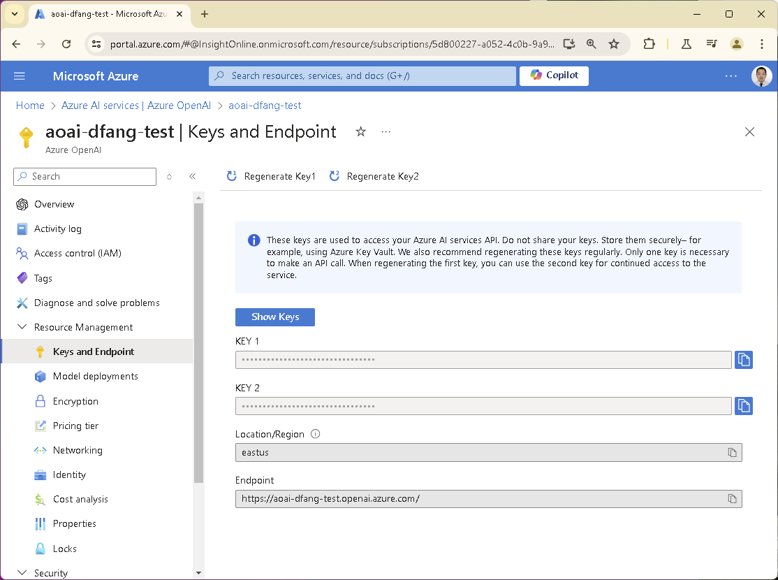 AOAI Service Endpoint